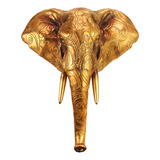 Escultura De Pared Elefante Mandala Dorado Buena Fortuna