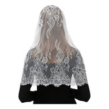 Lazhu Velo De Mantilla De Velo De Novia De Encaje Blanco 2p