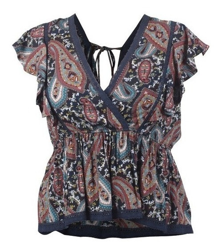 Blusa Dama Estampada Print Paisley Multicolor 967-18 Cklass