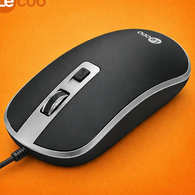 Mouse Alámbrico LeCoo MS104 USB 1600 DPI Sensor Óptico Botón DPI Diseño Ergonómico Cable Resistente 1.5m Ideal Oficina Trabajo Hogar Compatible Windows Mac Linux | Meses sin interés
