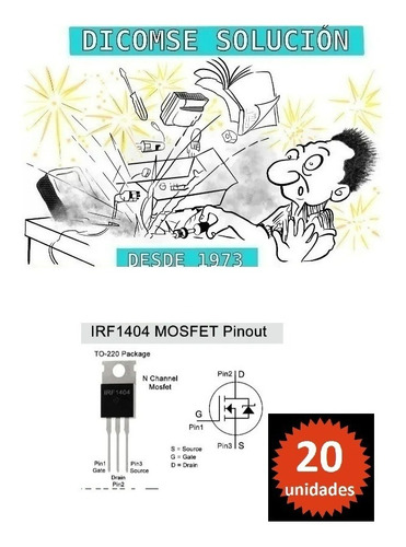 Transistor Irf1404 Mosfet Pinout  To220 X 20 Unidades