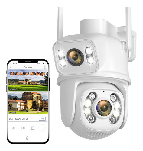 Cámara De Seguridad Wifi Foco 360° Exterior 8mp Alexa Alarma