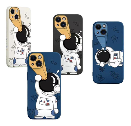 Funda Ligera Astronauta + Mica Para iPhone Dama Mujer Hombre