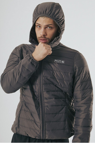 Campera Inflable Payo Puffer Hombre Capucha Bolsillos Cierre