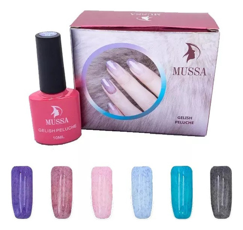 Gel Semipermanente Gama Peluche 6 Pieza Marca Mussa Manicure