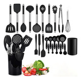 Juego Utensilios De Cocina Silicona Palas Y Espátulas 24 Set