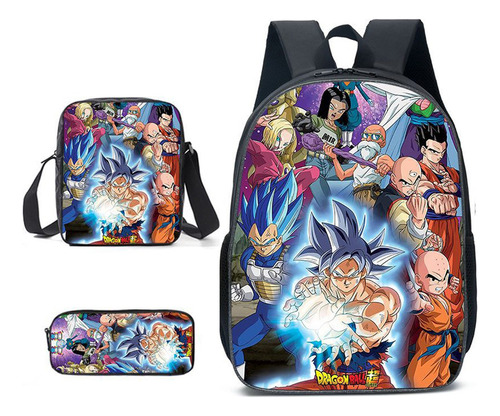 3 Unids/set Mochila Dragon Ball Para Adolescentes Bolsas De