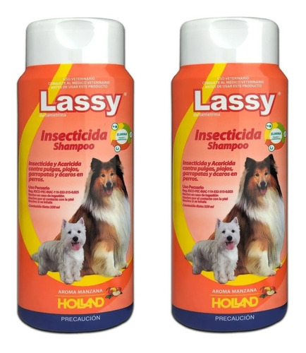 2 Shampoo Lassy Insecticida 350m Holland Pulga Garrapata
