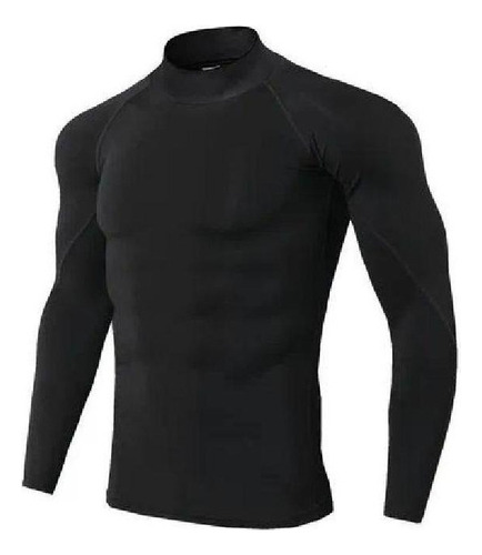 Playera Licra Deportiva Gym Compresión Cuello Ruso