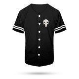 Jersey Casaca Baseball Logo Punisher Calavera Bordada