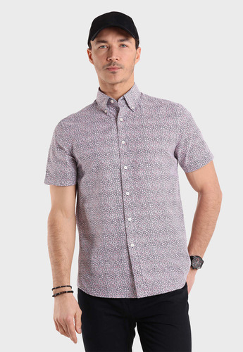 Camisa Manga Corta Print Guy Laroche Glcm808nb