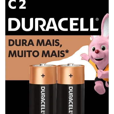 Pilha Alcalina C Média Duracell Com 2 Unidades | Frete grátis