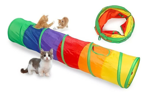 Brinquedo Interativo Para Gatos Pets Túnel Labirinto Colorid