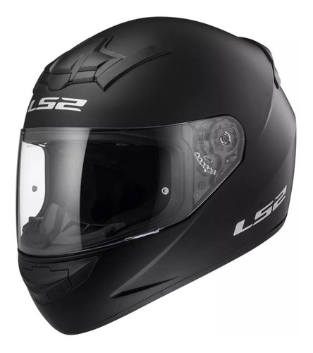 Casco Integral Moto Ls2 352 Rookie Solid Negro Mate Gaona P