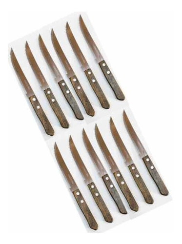 Cuchillos Acero Inoxidable Cubiertos Madera Asado (pack 12)