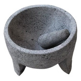 Molcajete De Piedra Negra De 8 Polgadas  De Diámetro 