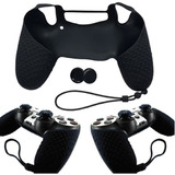 Funda Silicon Negra Para Control Ps4+ Regalo 2 Thumb Grips