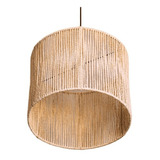 Luminaria Lustre Pendente Cúpula Rústica Decor Teto Boho Cor Natural Cru