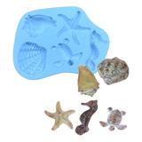 Fundo Do Mar 5 Cav. Molde Silicone Sabonete Vela Biscuit