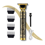 Maquina De Cortar Pelo Barba Vintage T9 Dragon Perfilado Usb Color Dorado