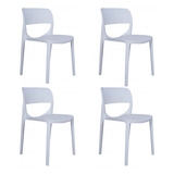 Silla Plástica Charlotte Blanca 4 Unidades Bighouse