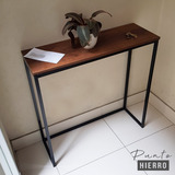 Mesa Recibidora Industrial Arrime Hierro Y Madera 90x30