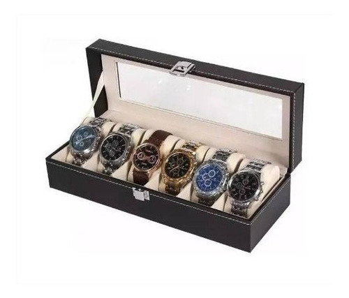 Caja Organizador Relojes Set Relojeria Estuche Para 6 Reloj