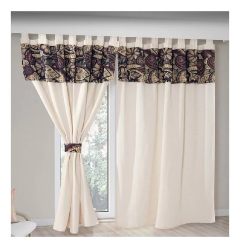 Cortinas Ambiente Rafia Con Chenille Estampado Envio Gratis 