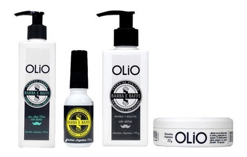 Kit Barber E Baffi Olio Shampoo Crema Afeitar Serum Cera