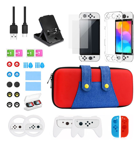 Estuche Mario Protector Nintendo Switch Oled Pack 33 En 1