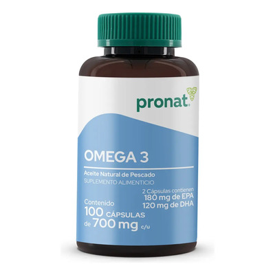 Omega 3 - Pronat - 100 cápsulas con Aceite Natural de Pescado, 180 mg de EPA y 120 mg de DH | Envío gratis