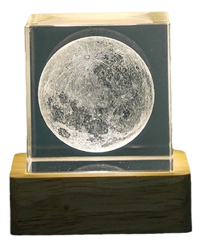 6cm 3d Luz Nocturna Luz De Cristal Esfera Planeta Luna