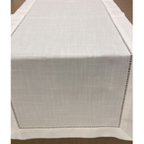 Caminho De Mesa De Renda 40x140 Poliéster Moderno Elegante Cor Branco S10