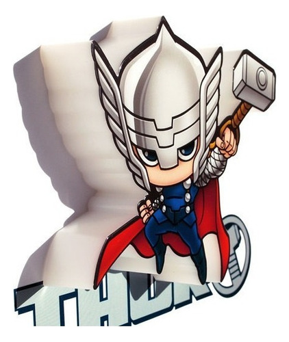 Lampara Mural 3d Mini Thor Marvel Vengadores Color Negro