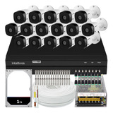 Kit Cftv 16 Cameras Full Hd Vhl 1220 Dvr Intelbras 1216 1tb