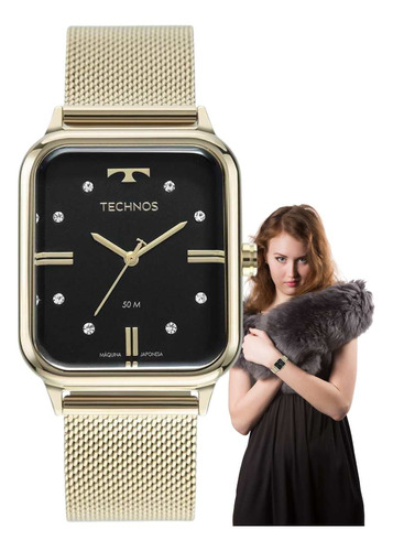 Relógio Technos Style Feminino Analógico Dourado 2039cq/1p