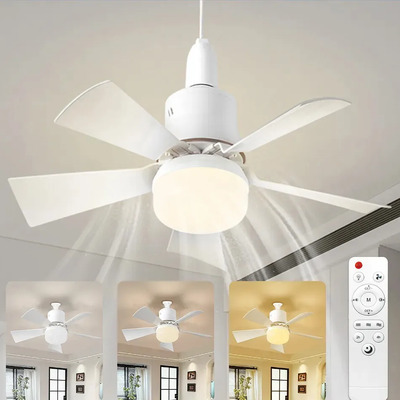 Foco Con Ventilador 40w Foco Ventilador Techo 52cm Led Con Control Remoto Negro Temporizador 3 Temperaturas De Color Brillo Ajustable E27 Lamparas Para Sala Fanlamp | MercadoLibre