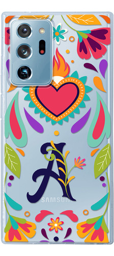 Funda Para Galaxy Corazón Diseño Mexicano Tu Letra Inicial