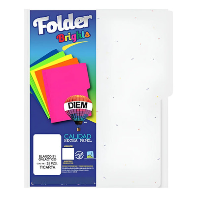Folder Diem Tamaño Carta Papel Liso Blanco Galáctico 25 Unidades | MercadoLibre