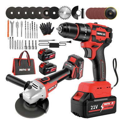 Sin Escobillas Kit De Taladros Rotomartillos Inalámbricos Y Esmeriladoras Angular Inalámbrica Wanse Incluye Una Amplia Gama De Accesorios | Envío gratis