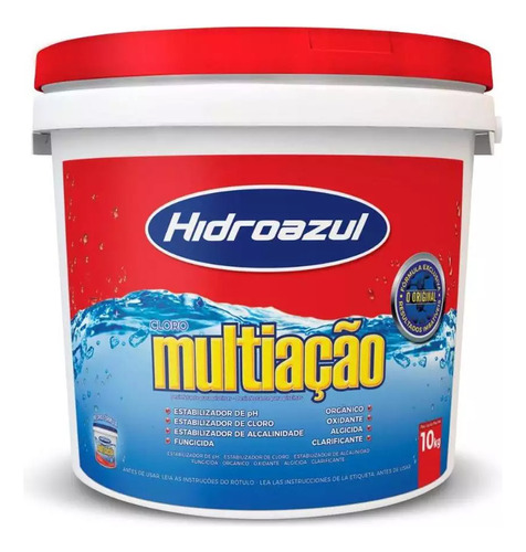 Cloro Granulado 8 Em 1 Multi Ação 10kg Vermelho Hidroazul