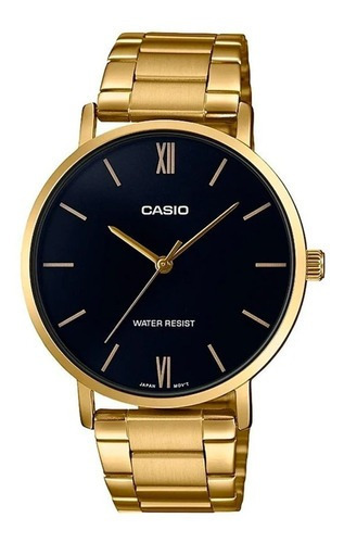 Reloj Casio Dama Ltp Vt01g Acero Inoxidable Dorado Color Del Fondo Negro
