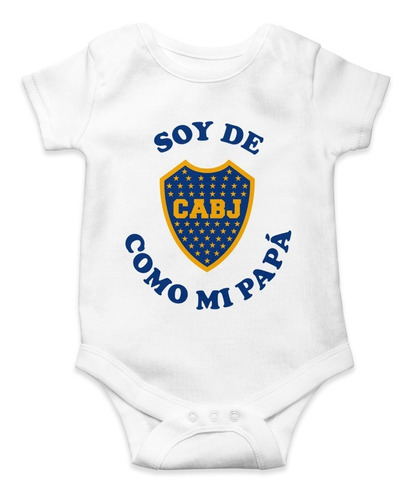 Body Para Bebé Boca Juniors Como Mi Papá Algodón Blanco