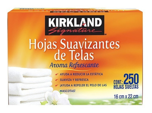 Tollas Para Secadora Suavizantes De Telas Kirkland 250 Hojas