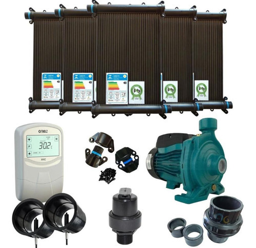 Kit Aquecedor Solar Piscina 24placas 3mt+bomba+valvs+cdt