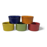 Promoção 5 Ramekin Colorido Porcelana - Primeira Linha