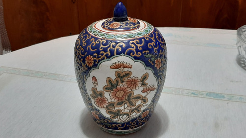 Ánfora Potiche Porcelana Oriental Antiguo 