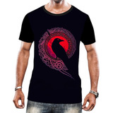 Camiseta Camisa Corvo Pássaro Negro Sombrio Terror Caveira 6