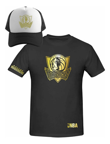 Kit Playera + Gorra Sublimada Estilo Dallas Mavericks Gold