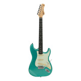 Guitarra Eléctrica Tagima Tw Series Tg-500 De Tilo Metallic Surf Green Con Diapasón De Madera Técnica